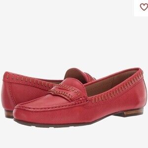 Driver Club USA Nubuck Leather Maple Ave Loafer in Red Grainy 9